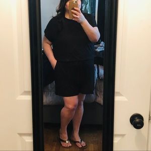 Black short romper plus size